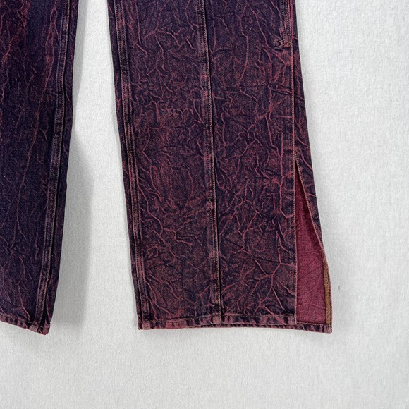 FRAME DENIM Jeans Womens 25 Long Tall Pink Acid Wash Wide Straight High Rise - Picture 7 of 14